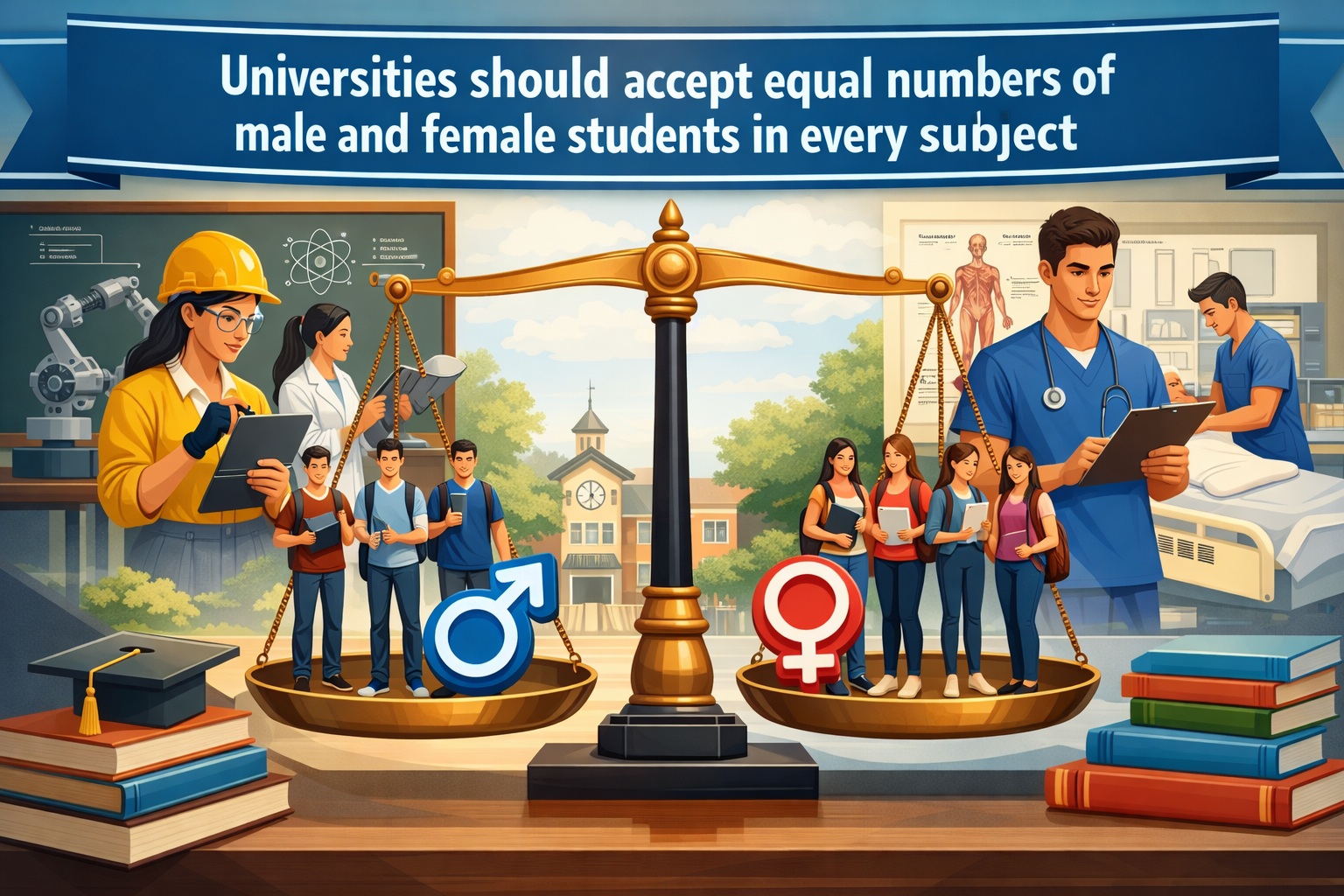 [Writing Task 2]-Universities should accept equal numbers of male and female students in every subject.