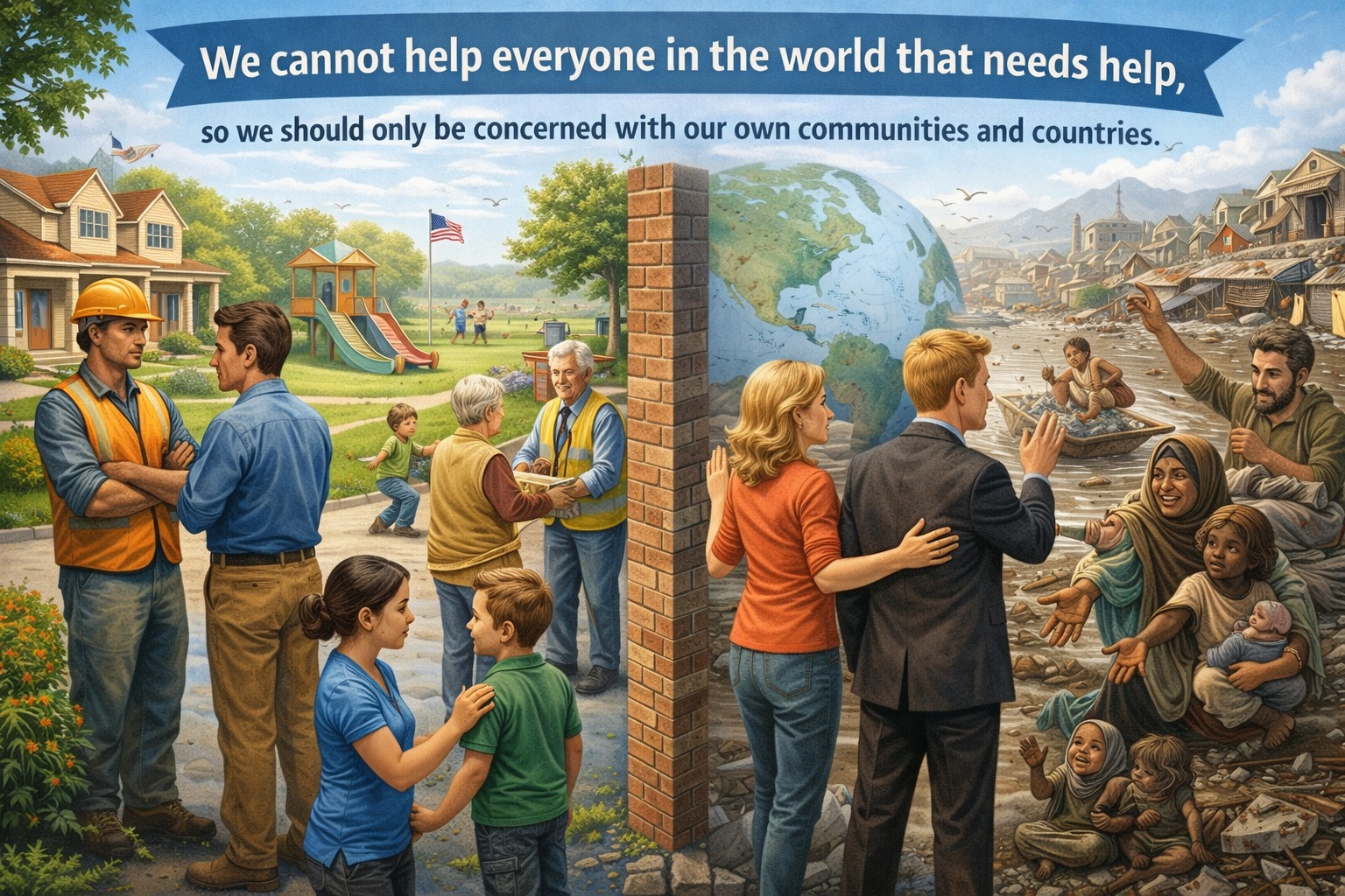 [Writing Task 2] We cannot help everyone in the world that needs help, so we should only be concerned with our own communities and countries