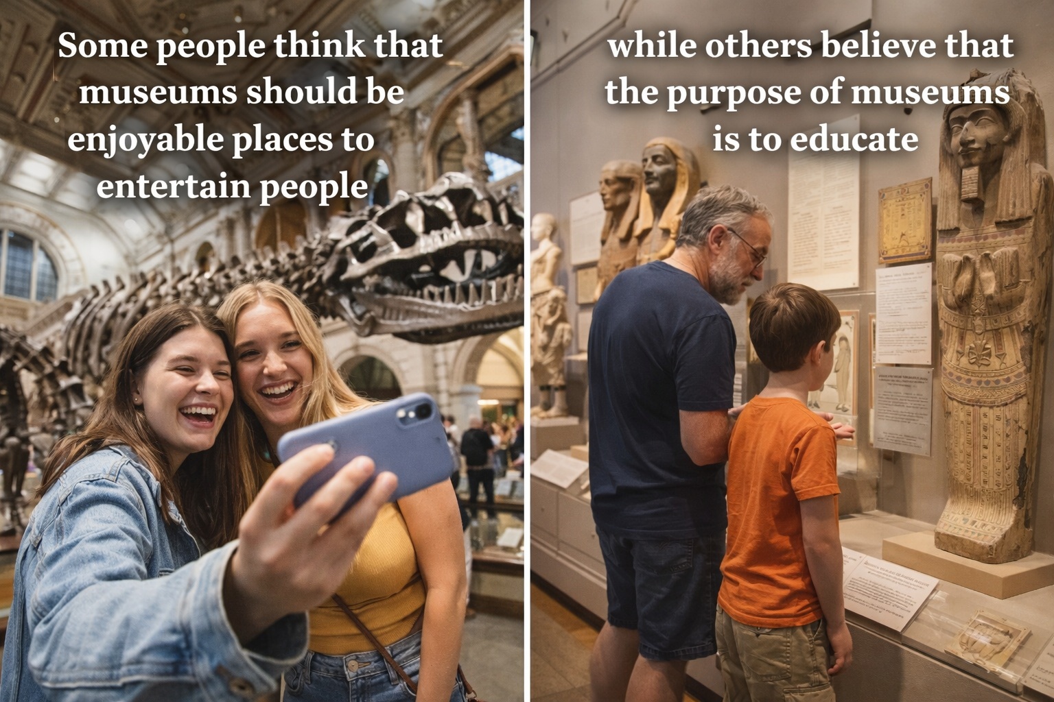 [Writing Task 2] Some people think that museums should be enjoyable places to entertain people, while others believe that the purpose of museums is to educate.