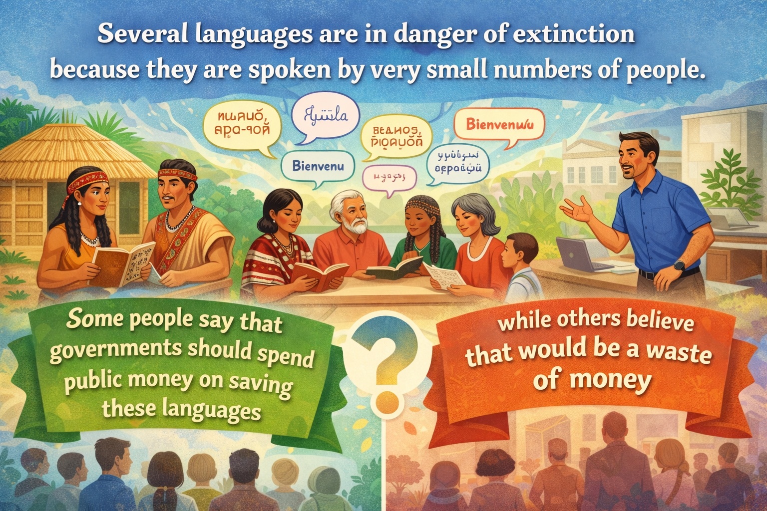 [Writing Task 2] Several languages are in danger of extinction because they are spoken by very small numbers of people.