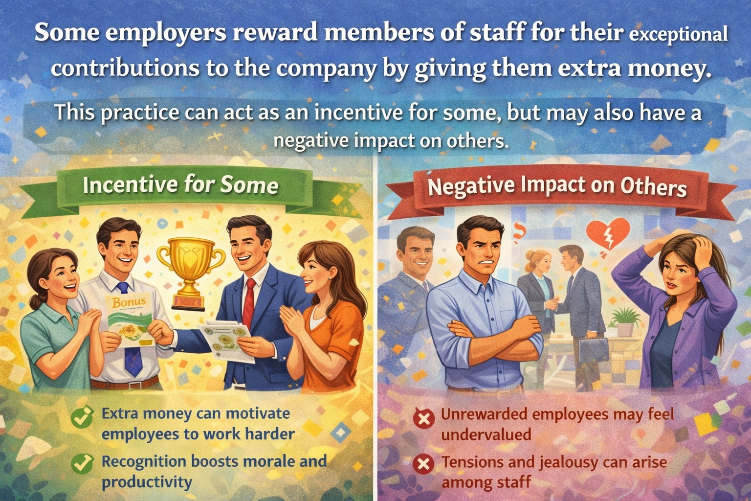 [Writing Task 2] Some employers reward members of staff for their exceptional contributions to the company by giving them extra money