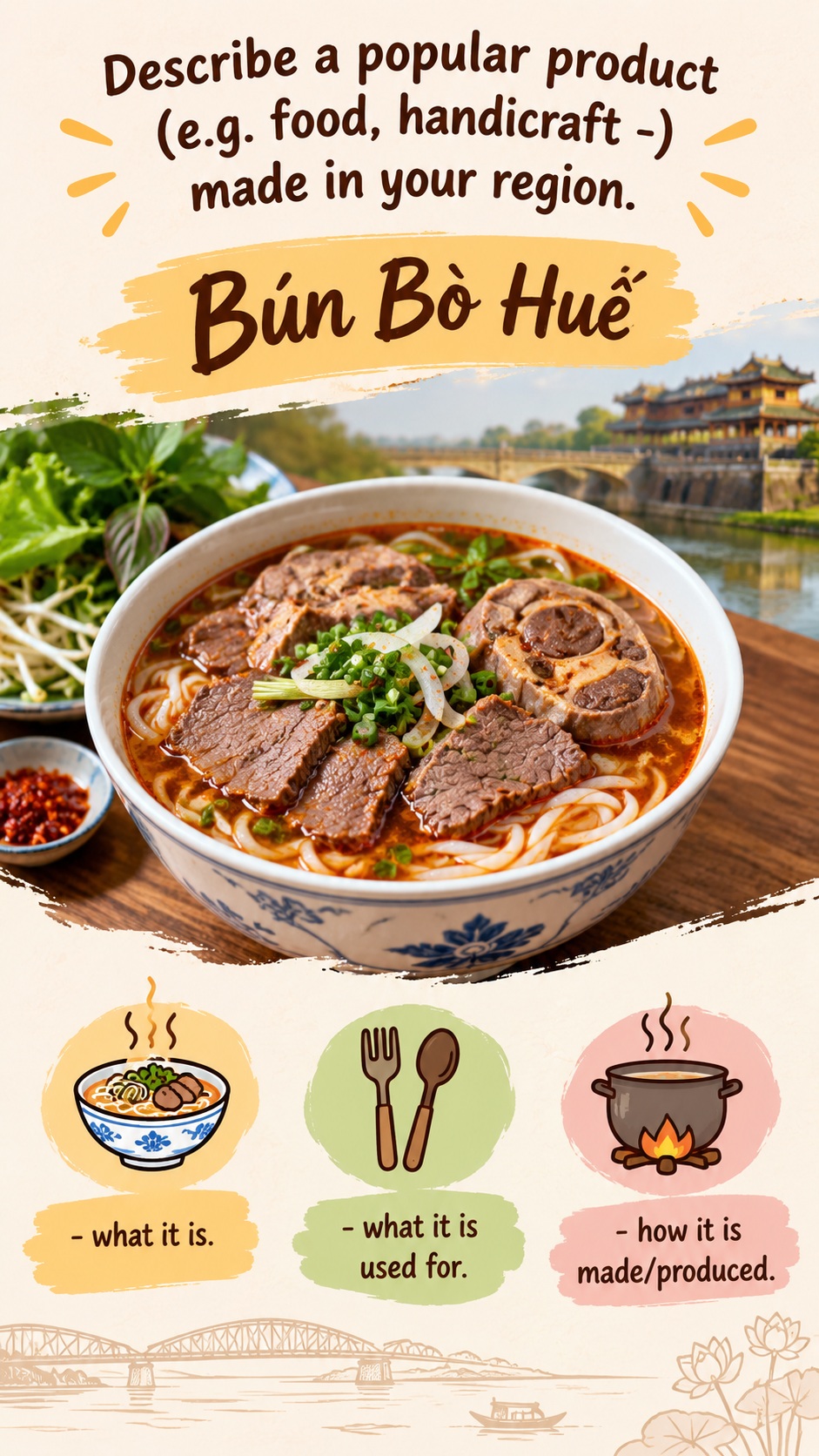 [Speaking Part 2] Describe a popular product (food, handicraft) made in your region.