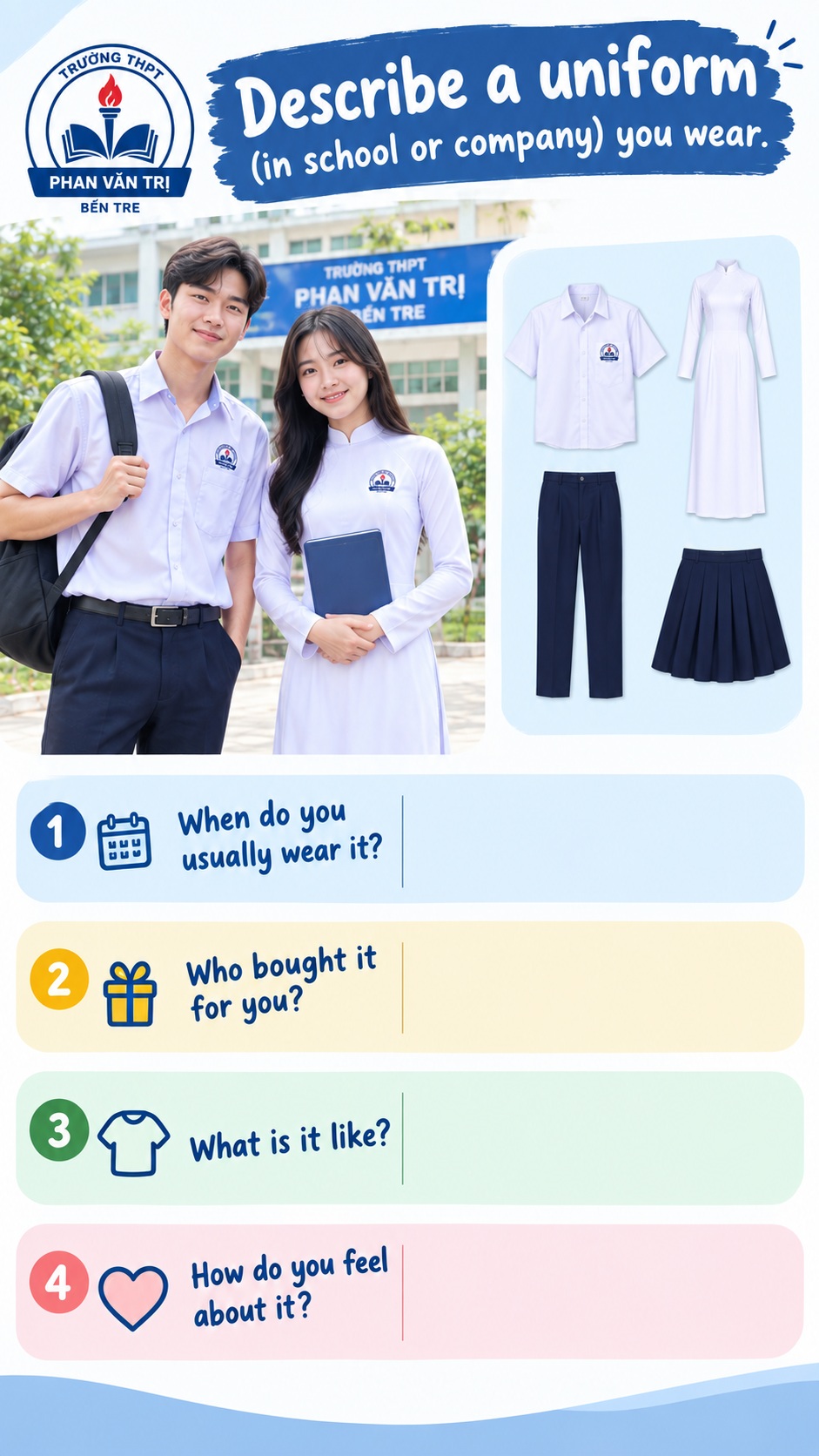 [Speaking Part 2] Describe a uniform (in school or company) you wear.